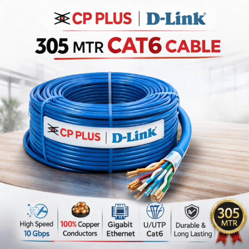 CP Plus / D-Link CAT6 LAN Cable 305 Meter (Network & CCTV IP Camera Cable Roll)